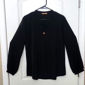 Black Loose Fitting Blouse Size Large